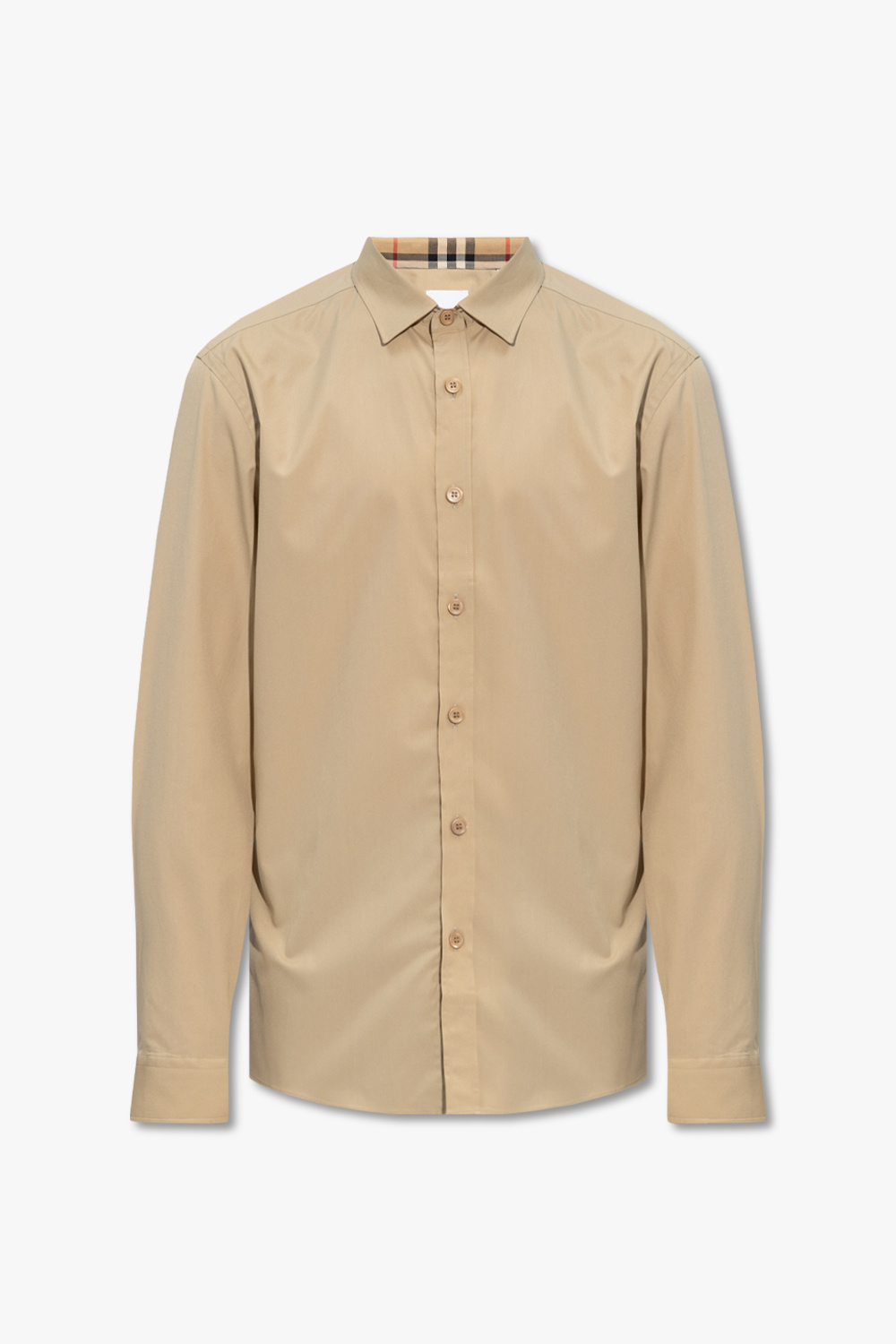 BURBERRY　ニットシャツ　ベージュ　サイズ40　FBA22-160-40 Beige Check Mesh T-shirt - kids atelier